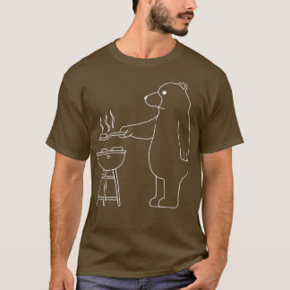 T-shirt Camping Bear Funny Grizzly Grilling dans la nature