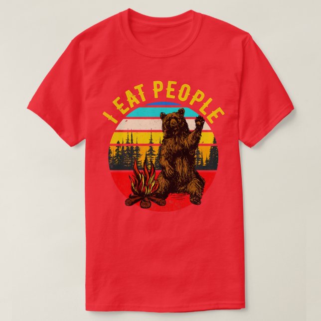 T-shirt Camping Bear Randonnée Funny Camper Cadeau (Design devant)