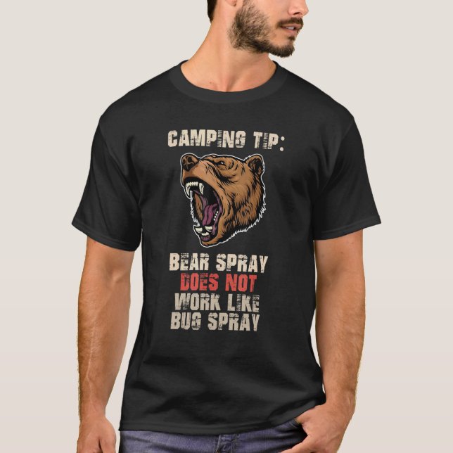T-shirt Camping Bear Spray Pas Bug Spray Plaisanterie Vaca (Devant)