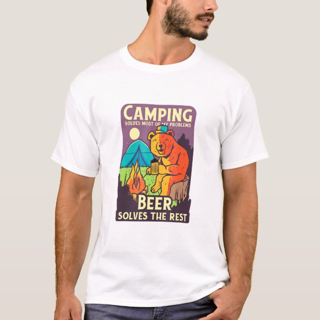 T-shirt Camping Bière Bear (Devant)