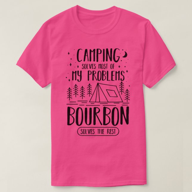 T-shirt Camping Bourbon Funny 2 (Design devant)