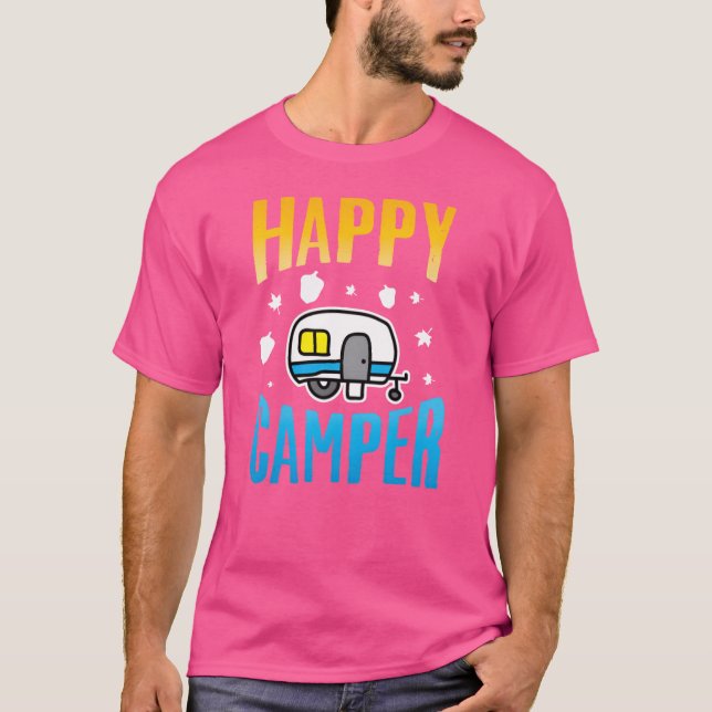 T-shirt Camping Camp Happy Campeur Camping drôle (Devant)