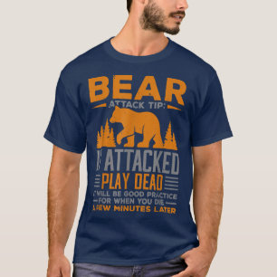T-shirt Camping Camper Bear Attaque Tip Si Attaqué Jouer D