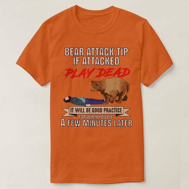 T-shirt Camping Camper Bear Attaque Tip Si Attaqué Jouer D (Design devant)
