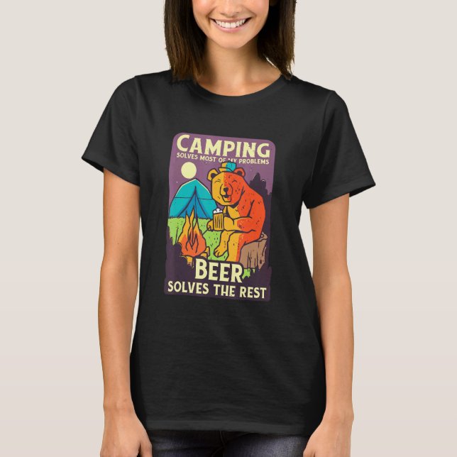 T-shirt Camping Camper Happy Life (Devant)