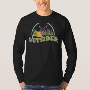 T-shirt Camping Camper Montagnes Randonnées Arbres Nature