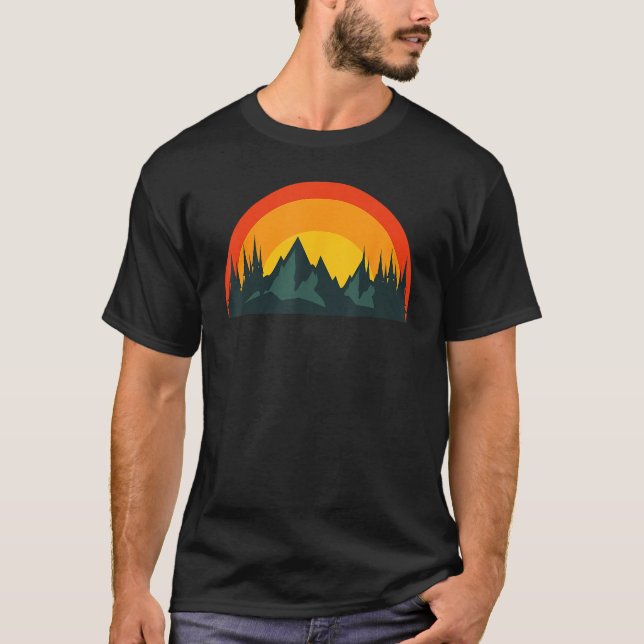 T-shirt Camping Camper Outdoors fishing hiking wilderness (Devant)