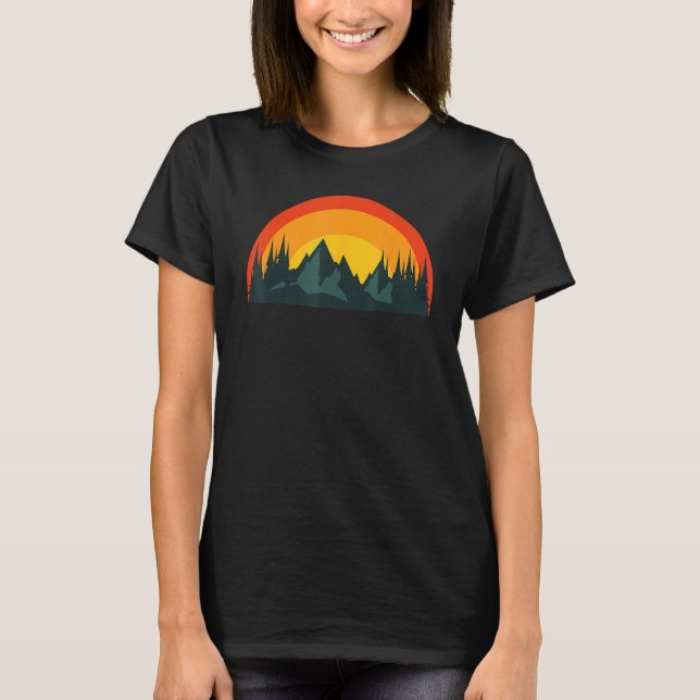 T-shirt Camping Camper Outdoors fishing hiking wilderness (Devant)