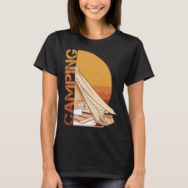 T-shirt Camping Camping Camper Motorhome Caravan WoMo Tent (Devant)
