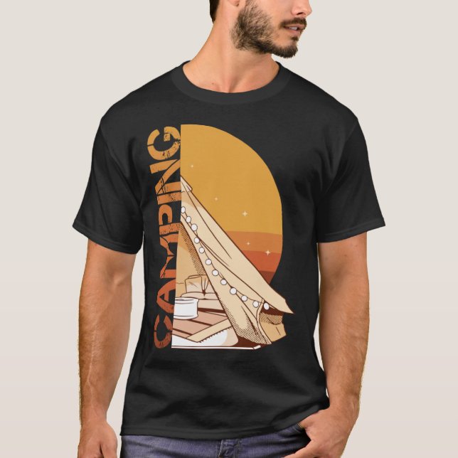 T-shirt Camping Camping Camper Motorhome Caravan WoMo Tent (Devant)