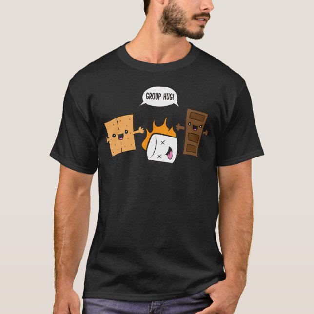 T-shirt Camping Camping Camping Camping Chocolat Marshmall (Devant)