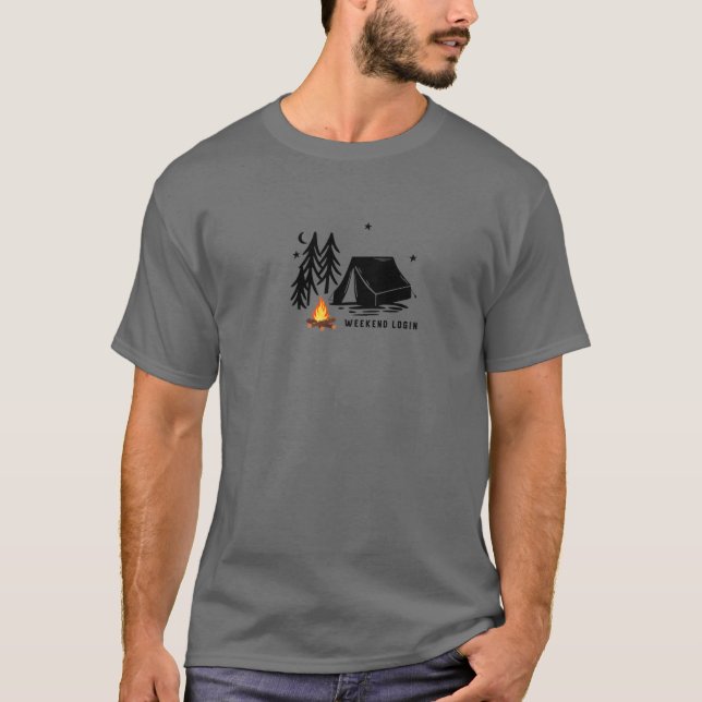 T-shirt Camping Camping Camping Camping Logs Wood Nature P (Devant)