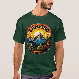 T-shirt Camping Camping Design Camp Camping Design Vin ret