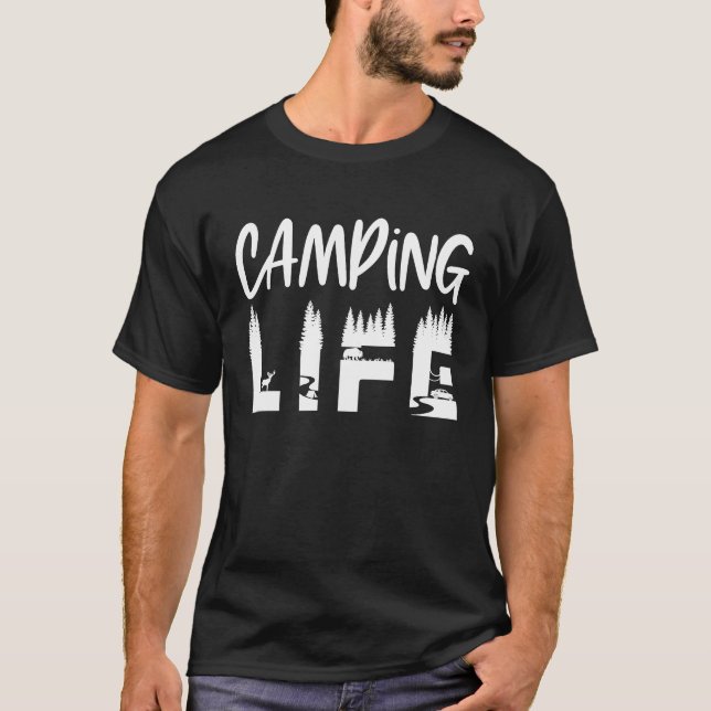 T-shirt Camping Camping Extérieur (Devant)