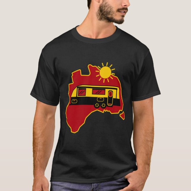 T-shirt Camping Caravan australien (Devant)