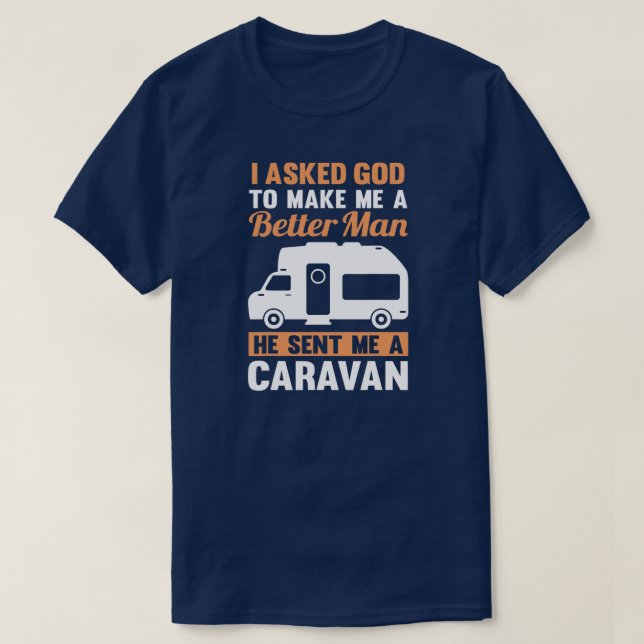 T-shirt Camping Caravan Mens  (Design devant)