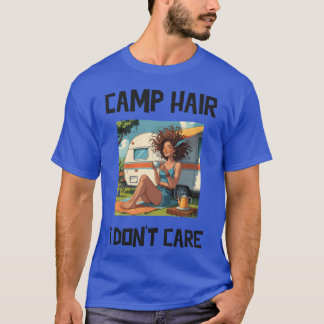 T-shirt Camping cheveux je m'en fiche ami de camping