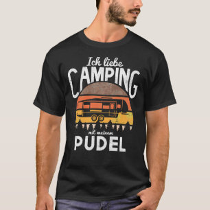 T-shirt Camping Chien Et Rv I Love Camping Avec Poodle Vin