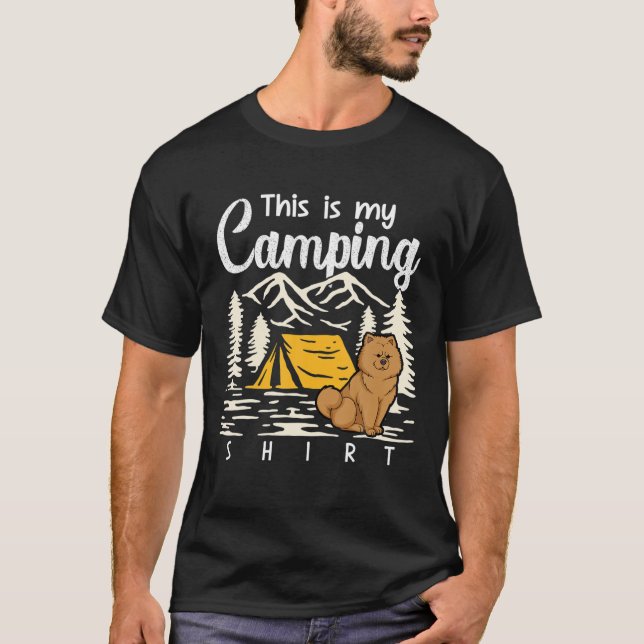 T-shirt Camping Chow Chow Voici Mon Camping (Devant)