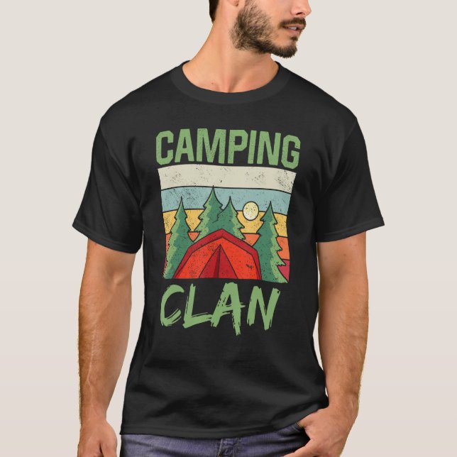 T-shirt Camping Clan Campfire Campsite Camp Camper (Devant)