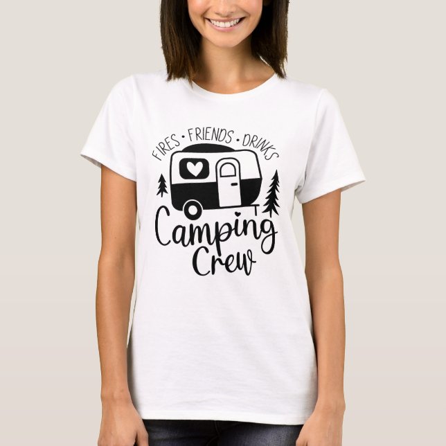 T-shirt Camping Crew Fries Amis Boissons (Devant)