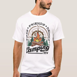 T-shirt Camping Crew Fries Amis Boissons