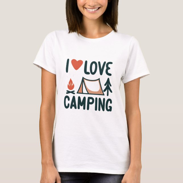 T-shirt Camping Cute I Love (Devant)