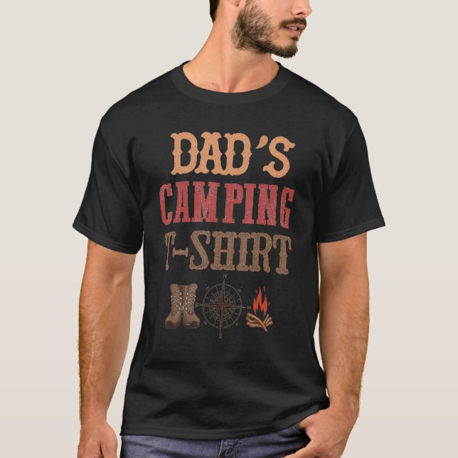 T-shirt Camping Dad Father's Day Funny Hiking Adventure Fi (Devant)