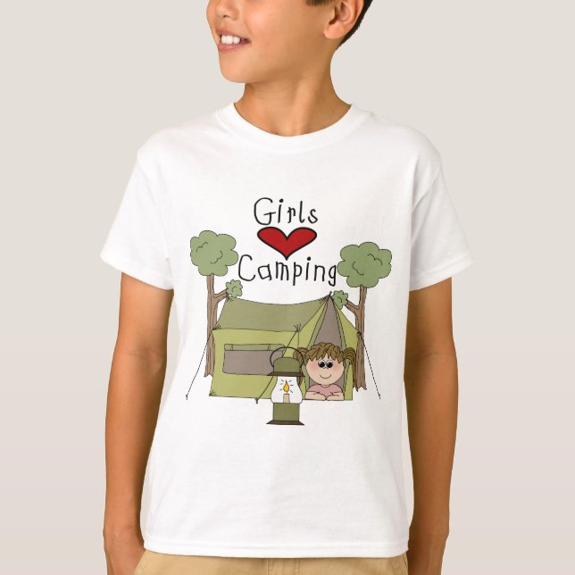 T-shirt Camping d'amour de filles (Devant)