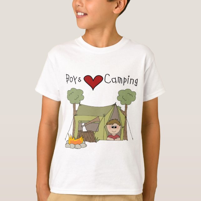 T-shirt Camping d'amour de garçons (Devant)