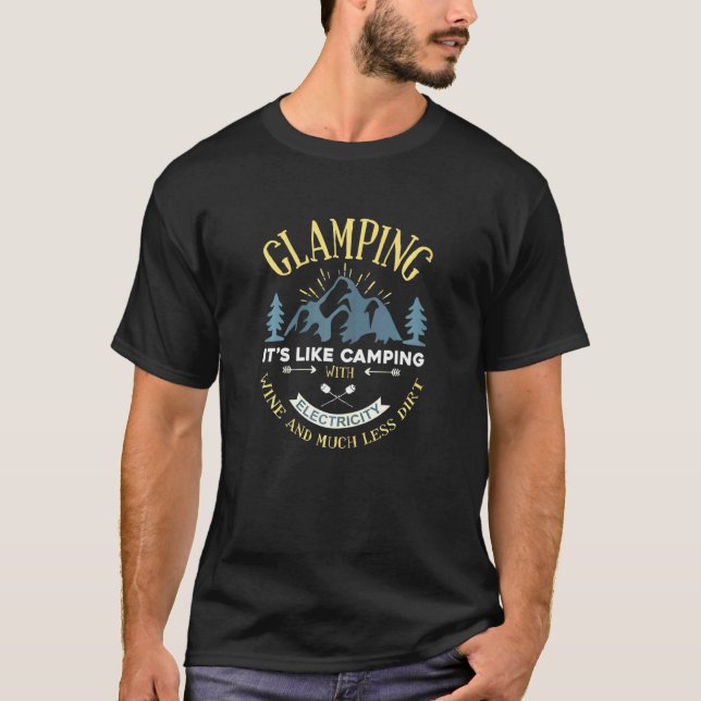 T-shirt Camping De Femmes Glamping Avec Camping De Vins Él (Devant)