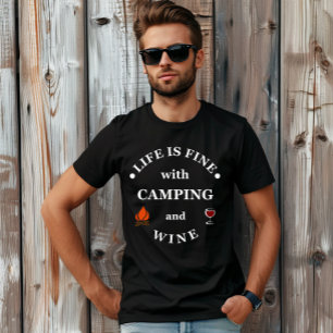 T-shirt Camping de fond et les paroles de vin