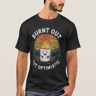 T-shirt Camping De Marshmallow Brûlé Mais Optimiste