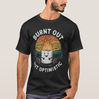 T-shirt Camping De Marshmallow Brûlé Mais Optimiste
