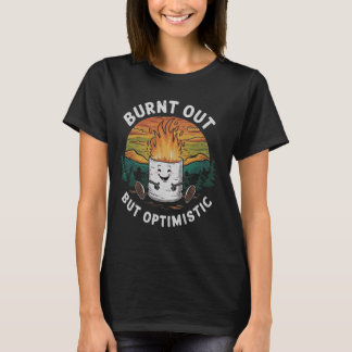 T-shirt Camping De Marshmallow Brûlé Mais Optimiste