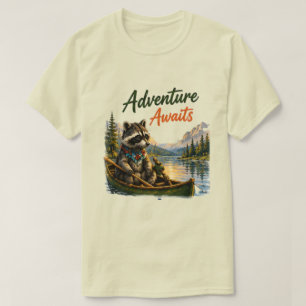 T-shirt Camping de ratons laveurs   L'aventure Attend Deho