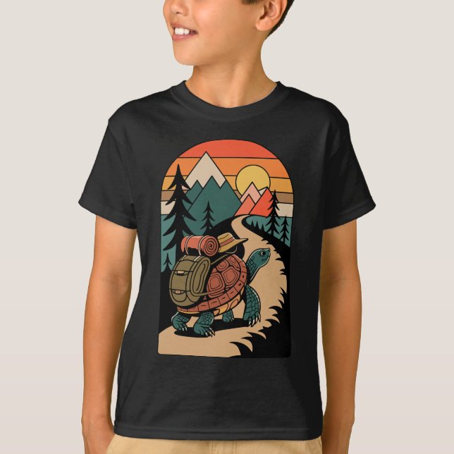T-shirt Camping de tortues Camper Camper Backpacking (Devant)