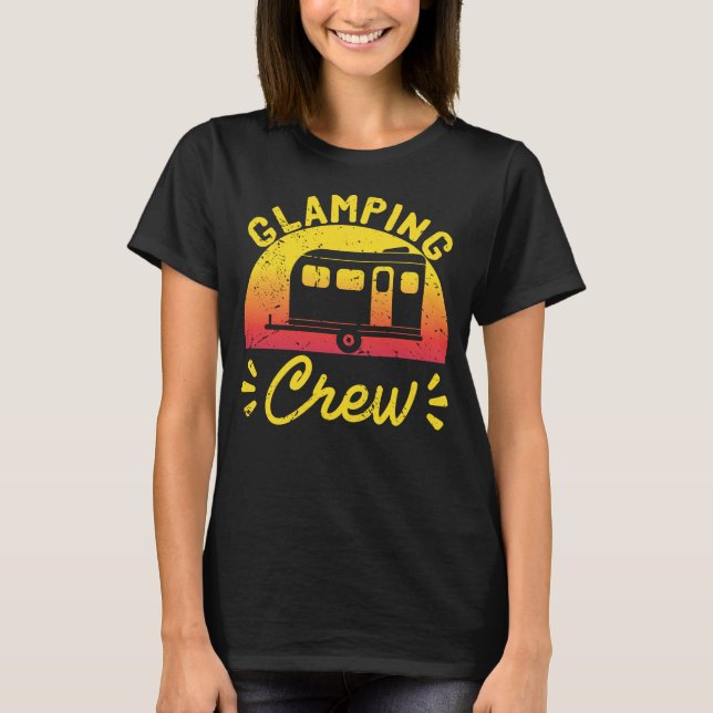 T-shirt Camping d'équipage du Sunset Glamping Camper Touri (Devant)