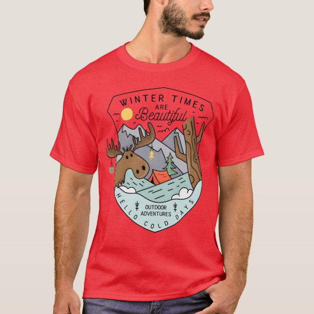 T-shirt Camping d'hiver Les hivers sont Beaux (Devant)