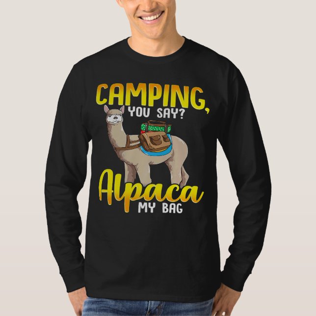 T-shirt Camping, dites Alpaca, mes sacs (Devant)