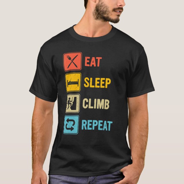T-shirt Camping Eat Sleep Climat Répéter Été Classique (Devant)