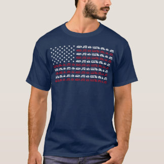 T-shirt Camping en camping-car le 4 juillet Drapeau améric