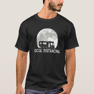 T-shirt Camping en tente de caravan sous la pleine lune en