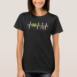 T-shirt Camping en tente Irish Wolfhound Battement de coeu