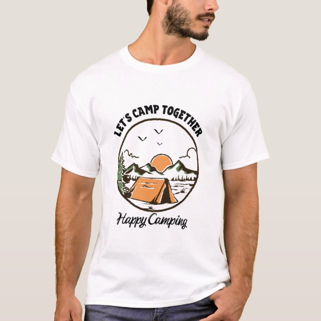 T-shirt Camping ensemble, Bon Camping (Devant)