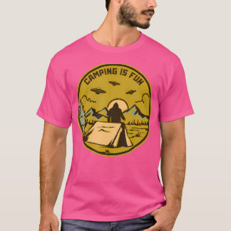 T-shirt Camping Est Amusant Ufo Bigfoot Funny Camping