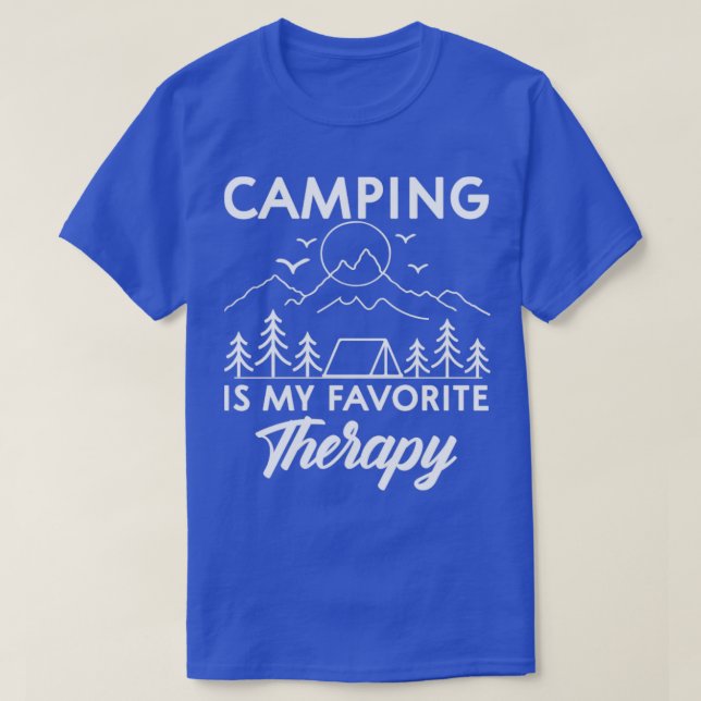 T-shirt Camping est ma thérapie préférée Adventure Camping (Design devant)
