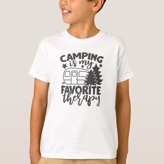T-shirt Camping Est Ma Thérapie Préférée Drôle Camper Drôl (Devant)