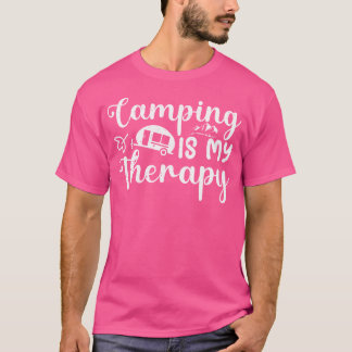 T-shirt Camping Est Ma Thérapie Vintage Camper Extérieur A