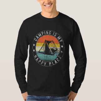 T-shirt Camping Est Mon Endroit Le Plus Heureux Copain De